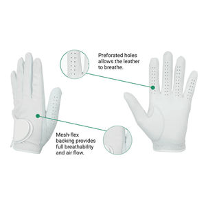 Gants de golf en cuir véritable blanc avec fermeture auto-agrippante, antidérapants, unisexes, pour le sport - Product Image 4