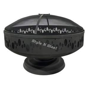 Brasero moderne en fer avec peinture résistante à la chaleur, design autoportant, chauffage extérieur au charbon/bois - Product Image 3