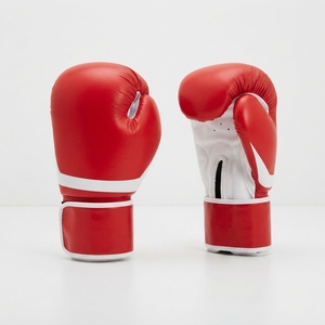 Gants d'entraînement de boxe en cuir rouge avec fermeture Velcro respirants pour adultes - Product Image 5