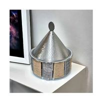 Plat à chafing de luxe en acier inoxydable argenté avec couvercle en verre et support suspendu pour buffet et traiteur