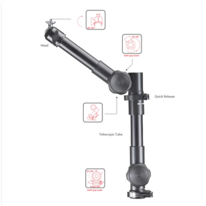 Car Seat Rail Mount VESA Adapter Compatible Aluminum No-drill Telescopic <b>Clamping</b> Ball Joint For Laptop - Product Image 2