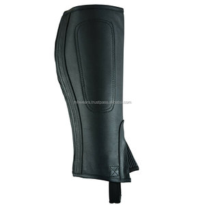 MH OEM Leather Half Chaps with Zipper & Button Closure for <b>Men</b> Women Training & Competition Use Custom Design - Product Image 6