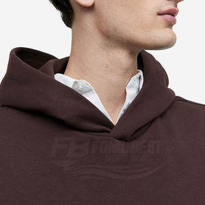 Sweat-shirts à capuche longs pour hommes, coupe classique, logo brodé, 100% coton, tissu respirant et à séchage rapide, écologique, hiver - Product Image 4