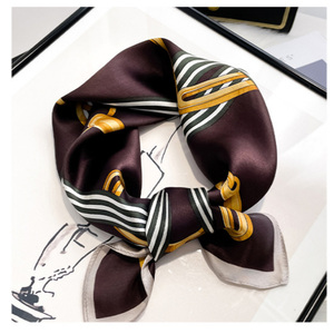 Premium Luxury Brand <b>Design</b> Hijab <b>Bandana</b> Digital Printed Satin Silk Scarf For Women Square Fashion Silk Scarves - Product Image 3