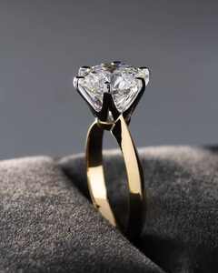 Bagues de fiançailles ovales en moissanite, argent sterling 925, diamant solitaire créé en laboratoire, bagues ou alliances unisexes tendance - Product Image 3