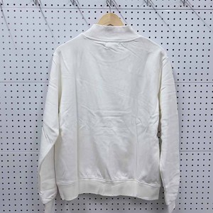 Parke white Custom Logo Women's <b>Mock</b> <b>Neck</b> Crewneck Sweatshirt Heavyweight Cotton Fleece Letter Applique Embroidery Pullover - Product Image 2