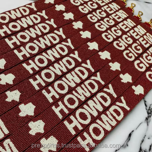 Sangle de sac à main de luxe faite à la main en perles de rocaille, personnalisée et brodée, pour le jour du match universitaire, football, cheerleading, réglable, bandoulière, vente en gros - Product Image 5