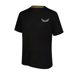 เสื้อยืดคอกลมแขนสั้นสีดำสำหรับผู้ชาย ผ้าฝ้าย 100% ทรงปกติ ผ้าเรียบ สไตล์วินเทจลำลอง ผ้าเจอร์ซีย์ถักน้ำหนัก 180 กรัม แพ็ค 2 ตัว - Product Image 2