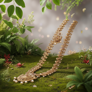 Peacock Style Matte Long Haram Fashion Jewelry Set - Product Image 2
