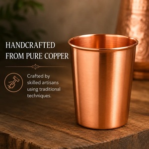 Tasses à boire en cuivre pur |   Verre à eau en cuivre fait main |   Vaisselle en métal |   Fournisseur OEM ODM - Product Image 4