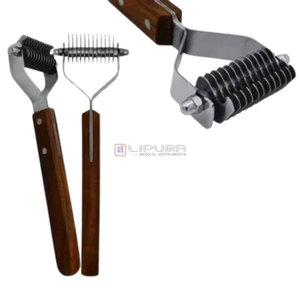 Rastrillo Manual Deslanador de 12 Cuchillas y 7.5 Pulgadas, Peine para Desenredar Pelos de Mascotas, Herramienta de Aseo para Gatos y Animales Felinos, Set de Instrumentos para Control de la Caída de Pelo - Product Image 1