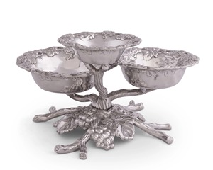 Ensemble de 3 bols décoratifs en argent de style antique, parfaits pour une décoration intérieure élégante et festive, vente en gros depuis l'Inde - Product Image 1