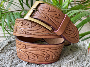 เข็มขัดหนังแท้สำหรับผู้ชายเข็มขัดหนังวัวแท้แบบกลัดหัวเข็มขัดแบบตะวันตกเข็มขัดหนังวัวแบบปรับแต่งได้สำหรับผู้ชายสินค้า2024 - Product Image 3