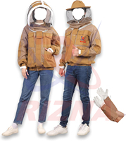 Jaket Peternak Lebah Ukuran Besar Anti Air, Anti Angin, Bernapas, 3 Lapis Jaring Berventilasi, Berkerudung, Cetak Depan, Unisex