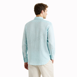 Camisa Casual de Manga Larga de Color Sólido, de Alta Calidad, con Logotipo Personalizado, al por Mayor - Product Image 4