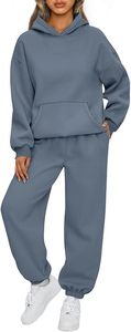 Conjunto de Sudadera con Capucha Oversize y Pantalones de Chándal de Forro Polar Premium para Mujer, Conjunto Deportivo de Sudadera con Capucha y Pantalones de Chándal para Mujer - Product Image 1