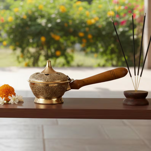 Brûleur d'encens en laiton, dernier modèle, spirituel, religieux, écologique, décoration traditionnelle pour la maison, pour la méditation et la prière - Product Image 5