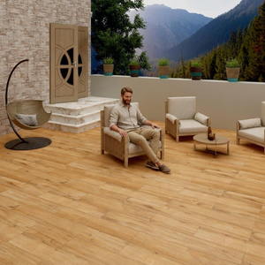Royal <b>Wood</b> Sandal 20x120cm <b>Wood</b> Look Porcelain Plank Tiles Glossy Timber Finish 12mm Thickness Non-Slip Acid-Resistant for - Product Image 2