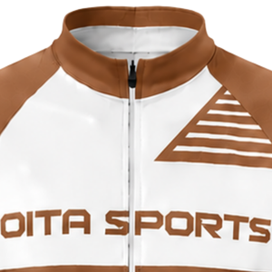Ensemble maillot et short de cyclisme marron, blanc, à manches courtes, entièrement zippé, respirant, rembourré, pour la course, l'entraînement, la performance sportive et l'équipe - Product Image 3