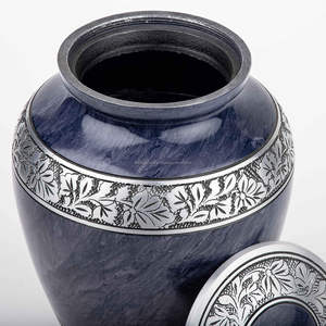 Urna de cremación de plata real para cenizas humanas-Urna funeraria para adultos hecha a mano - Product Image 2