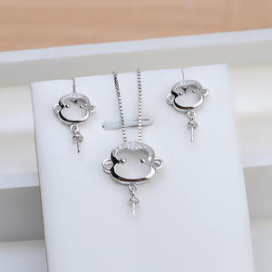 Colgante de Plata S925 con los Doce Signos del Zodiaco, Mono Personalizado con Boca Grande, Bandeja Vacía para DIY, Accesorios y Componentes de Joyería-1337 - Product Image 3