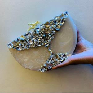 Resin Clutch Antique Wallet for Women Mid Century Trending Quality Hand Clutch for Wedding <b>Bridal</b> Shower BY MULTI CRAFT - Product Image 1