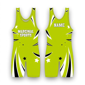 Traje de Lucha Libre para Hombre en Material Elástico, Singlet Profesional de Lucha Libre con Diseños Sublimados, Nombre del Equipo y Números, Uniformes de Lucha Libre - Product Image 2