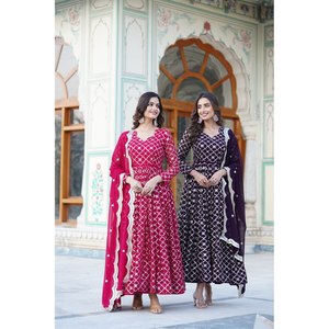 Rich Sequins and Embroidered Cut Work Evening Gown for Party Wear - Product Image 2