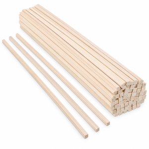 Tiges carrées en bois de forme rectangulaire pour loisirs créatifs, bâtons en bois pour décorations, tiges carrées en bois massif autoportantes - Product Image 1