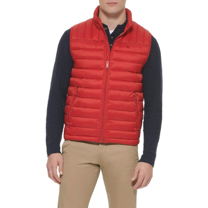Mens <b>Red</b> Lightweight Puffer Vest Stand Neck Full Zip Sleeveless Quilted <b>Gilet</b> for Casual Outdoor Winter Layer Wholesale Apparel - Product Image 2
