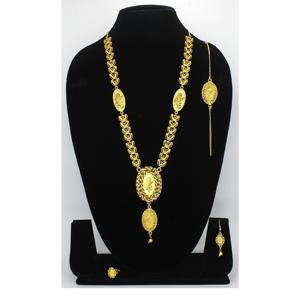 สร้อยคอพร้อมต่างหูชุดเครื่องประดับทองเหลืองแท้ UAE ดูไบสร้อยคอดีไซน์เครื่องประดับชุดกุหลาบ - Product Image 5