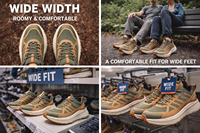 Chaussures de trail tout-terrain OEM à coupe extra large 4E avec embout large, respirantes, pour hommes, fournisseur de baskets de sport à ajustement large