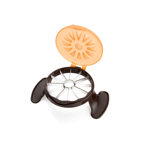 Cortador y Descorazonador Manual de Manzanas con Tapa de Seguridad, Cuchillas Afiladas de Acero Inoxidable, Divisor de Frutas Multi-Cuña, Asas Antideslizantes, Marrón Naranja - Product Image 5
