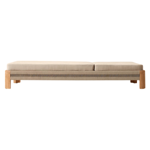 Chaise longue de luxe moderne en teck avec variante en corde tressée, lit de jour pour piscine et plage, mobilier d'extérieur au design tropical minimaliste - Product Image 4
