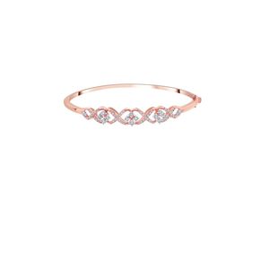 Rose Gold Lab Grown Diamond Floral <b>Infinity</b> Open Bangle <b>Bracelet</b> - Product Image 3