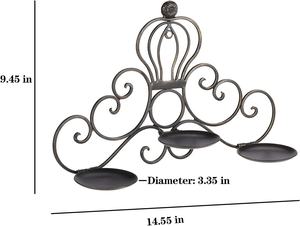 Portavelas montado en la pared de diseño tradicional, soporte de vela para decoración de eventos múltiples, portavelas elegante metálico sólido para decoración del hogar - Product Image 6