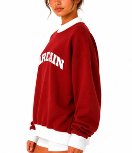 Sweat-shirt léger à col montant pour femme, 100 % coton premium, coupe oversize, épaules tombantes, logo personnalisé, fabricant - Product Image 2