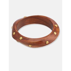 Meilleures ventes : Bracelet manchette en bois naturel avec clous en laiton doré, fait main, bijoux de mode pour femme, collection vente en gros et au détail - Product Image 3