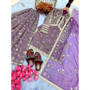 Conjunto Elegante de Top y Pantalones Palazzo con Dupatta de Diseño para Fiesta de Mujer - Product Image 3