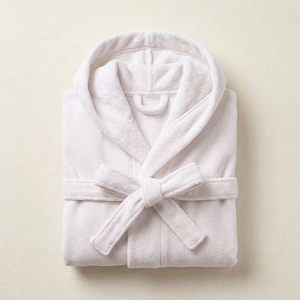 <b>White</b> Kids Cotton Bathrobe Hooded Robe Resort Spa Hospitality Terry Gown Luxury Family Suite Custom Logo Embroidered Bathroom - Product Image 6