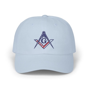 Gorra de béisbol de algodón con bordado de la bandera estadounidense, estilo patriótico, para maestro masón de la Blue Lodge. - Product Image 3