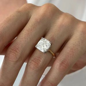4.5 CT <b>Cushion</b> Cut Lab Grown Diamond IGI Certified Hidden Halo 14K Gold Engagement <b>Ring</b> Luxury Solitaire Bridal <b>Wedding</b> Party - Product Image 3