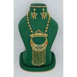 Collar chapado en oro de diseñador especial de Omán para mujer, diseños exclusivos indios, collar de cuentas Vintage omaní, joyería étnica de Dubái - Product Image 1