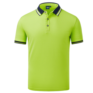เสื้อโปโลแขนสั้นสีแดงสำหรับผู้ชาย ยี่ห้อ Reina ผ้าฝ้ายสีพื้น ดีไซน์ลำลอง ระบายอากาศได้ดี - Product Image 2