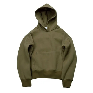 Vente en gros de sweats à capuche zippés pour hommes, en molleton de coton 500 GSM, de haute qualité, pour l'hiver, style streetwear, couleur unie, sans cordons, coupe épaules tombantes, personnalisables, vierges - Product Image 1