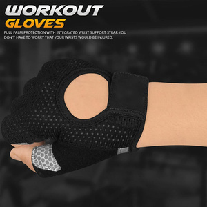 <b>Wheel</b> Chair Gloves Unisex Outdoor Sports Weight Lifting Gym Fitness <b>Exercise</b> Breathable Non-slip Leather Padded Palm Grip - Product Image 2