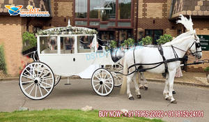 Carruaje de Boda Real Grand FairyTale para Entrada de la Novia, Acabado Blanco Premium, Estilo Cenicienta, Último Modelo de Carruaje Tipo Calabaza, EE. UU. - Product Image 2