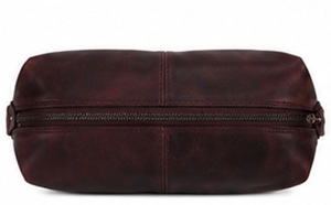 Gravs Premium Full Grain Leather Handled Zipper Eco-Friendly Candy Pattern Durable Bag Vintage Travel Dopp Kit Medium Cosmetic - Product Image 5