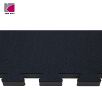 Suelo de Gimnasio de Caucho Entrelazado 100x100cm 18mm Certificado EN71 Negro Azul Antideslizante Impermeable Inodoro Opciones Personalizadas Jen Yau