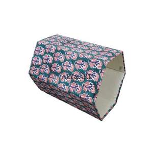 Poubelle en carton DIY écologique, fabriquée à la main, imprimée de motifs floraux, recouverte de tissu en coton, idéale pour la décoration intérieure - Product Image 3